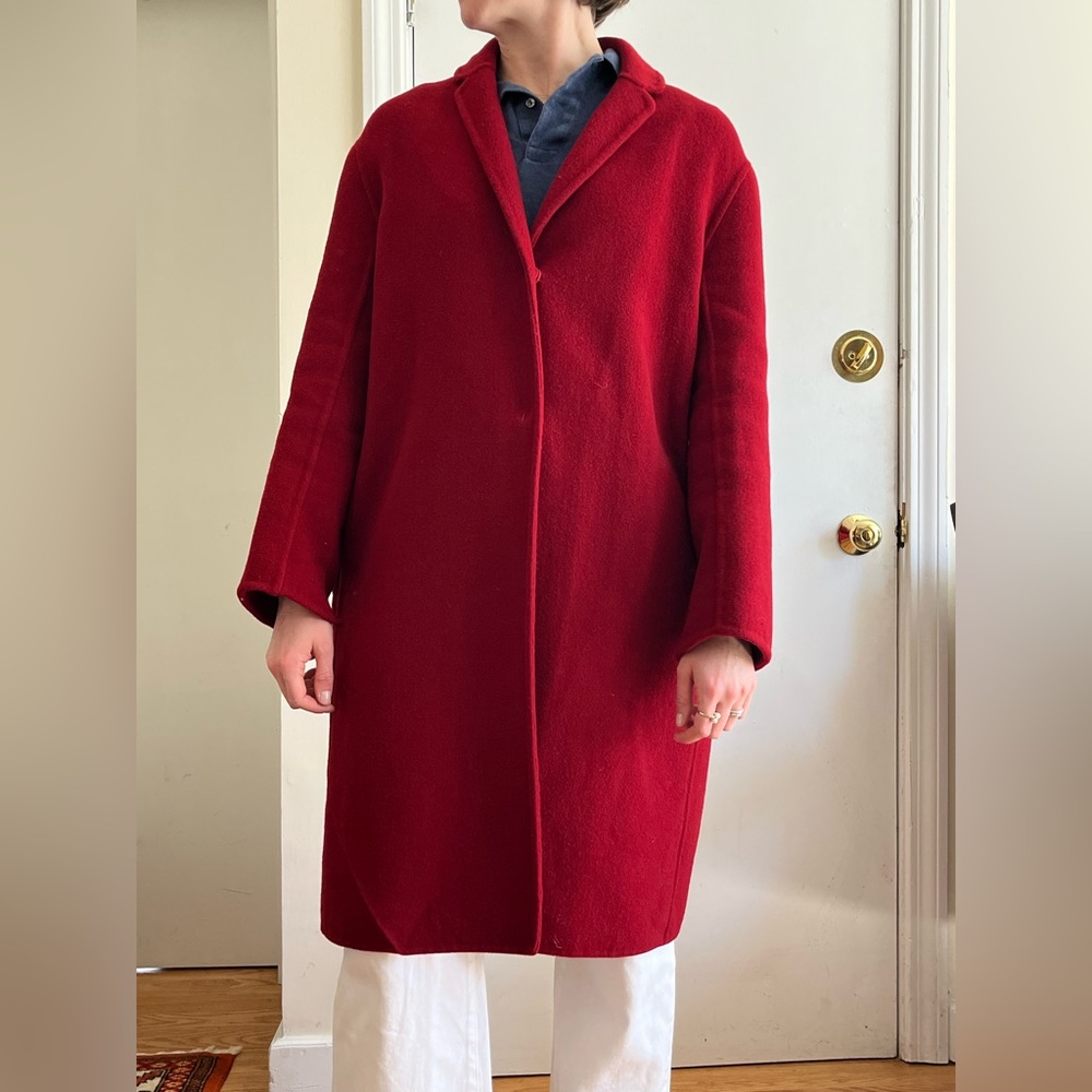 Red felt 100% wool coat
